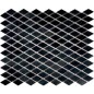 Mosaique salle de bain losange marbre noir poli brillant sur trame 39.2x32cm mox diamond noir