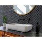 Mosaique salle de bain losange marbre noir poli brillant sur trame 39.2x32cm mox diamond noir