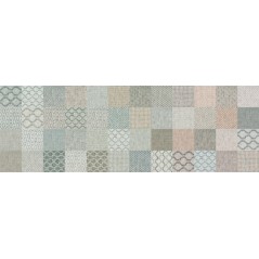 Carrelage sol cuisine patchwork décor imitation tissu 20x20 cm rectifié