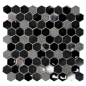 Mosaique salle de bain hexagone de verre et pierre noir 30,2x30,5 cm moxhexagono