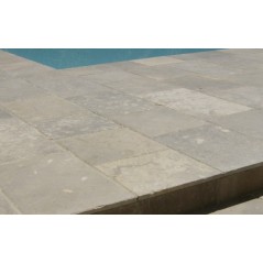 pierre du limeyrat en bandes,  largeur 50 et 60cm longueur libre, gris ,finition vieillie , chants taillés