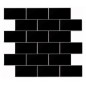 mosaique de mini rectangle 5x10cm noir brillant sur trame 30x30x0.8cm Dif mini-manhatiles