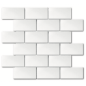 mosaique de mini rectangle 5x10cm blanc brillant sur trame 30x30x0.8cm Dif mini-manhatiles