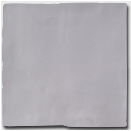 Carrelage effet zellige de couleur gris perle uni brillant 15x15x1cm, Dif terracim