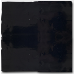 Carrelage effet zellige de couleur noir uni brillant 15x15x1cm, Dif terracim