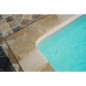 Margelle d'angle piscine, bord droit, pierre du limeyrat pour margelle claire épaisseur 8cm lix