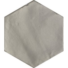 Carrelage hexagonal, petite tomette gris mat nuancé, 13.9x16cm apenomade gris