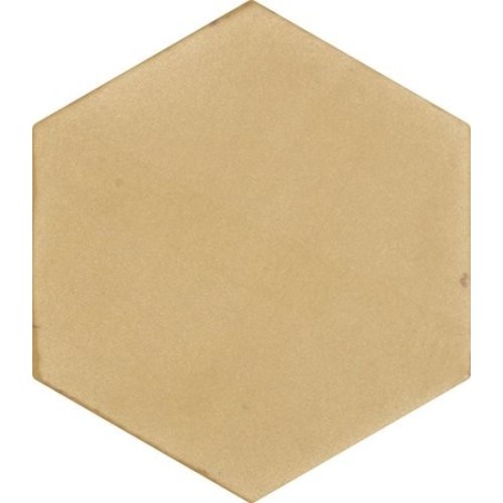 Carrelage hexagonal, petite tomette jaune mat nuancé, 13.9x16cm apenomade ocre