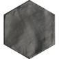 Carrelage hexagonal, petite tomette noir mat nuancé apegnomade, black 13.9x16cm