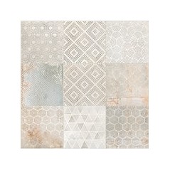 Carrelage patchwork ,décor salle de bain, imitation métal clair, 20x20cm, R10, santoxydart light