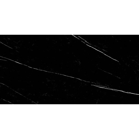 Carrelage imitation marbre poli brillant noir rectifié, 60x120cm Géoxnit noir.
