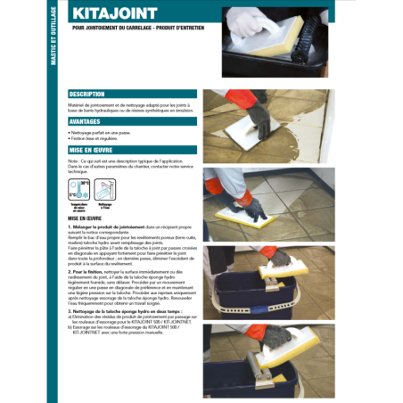 Kit à joint pour jointoiement carrelage, pour les joints à base de liants hydroliques, 22L, Kitajoint 500 cerx