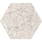 Carrelage hexagone imitation granito blanc mat 23x27cm, duresix terrazzo talk antiderapant R10