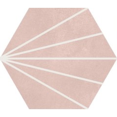 Carrelage hexagonal en grès cérame émaillé décoré apegsunny rose quartz 23x26cm