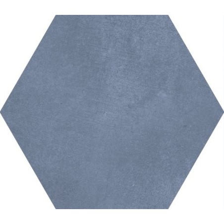 Carrelage hexagonal en grès cérame émaillé bleu 23x26cm apemacba blue