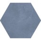 Carrelage hexagonal en grès cérame émaillé bleu apegmacba blue 23x26cm