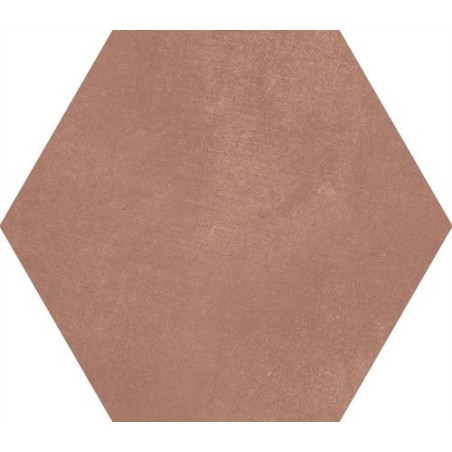 Carrelage hexagonal en grès cérame émaillé rouge brique 23x26cm apemacba terracota