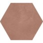 Carrelage hexagonal en grès cérame émaillé rouge brique apegmacba terracota 23x26cm