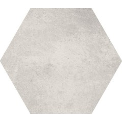 Carrelage salle de bain cuisine hexagonal en grès cérame émaillé imitation ciment 21x18,2cm apehexawork bianco