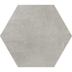 Carrelage hexagonal  gris clair  apegwork cenere en grès cérame émaillé imitation ciment 21x18,2cm