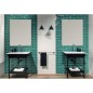 Carrelage salle de bain moderne mural décoré santastripebrick émeraude 7.3x30cm