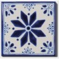 Carrelage peint à la main 10x10x0.8cm décor bleu mexique  DIF aluma