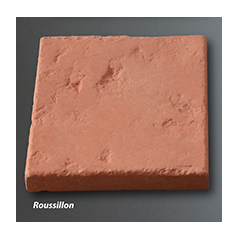 Margelle angle rentrant plate en pierre reconstituée: grise, rouge, verte et taupe 50x40x3.8cm vieillie fontvieille artx