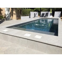 Margelle piscine, plate en pierre grise 60X33X5cm bord droit , artxtaza