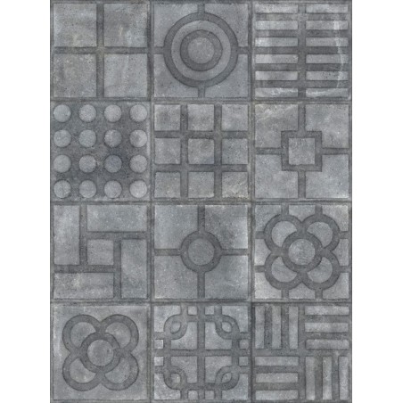 Carrelage patchwork antiderapant imitation carreau ciment gris foncé, terrasse 20x20cm V paulista grafito, R13 C