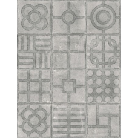 Carrelage patchwork  imitation carreau ciment gris clair, terrasse 20x20cm V paulista cemento