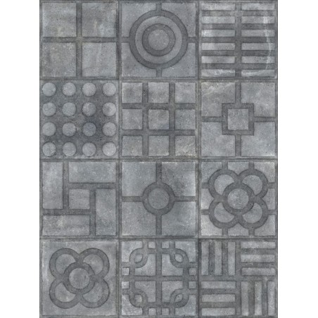 Carrelage patchwork imitation carreau ciment gris foncé, terrasse 20x20cm V paulista grafito