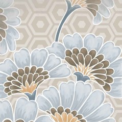 Carrelage imitation carreau de ciment de fleurs 20x20 cm V flore gris patchwork