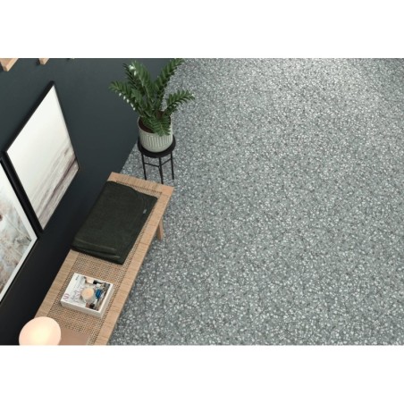 Carrelage hexagone imitation granito gris mat tomette 23x27cm,  duresix terrazzo gris