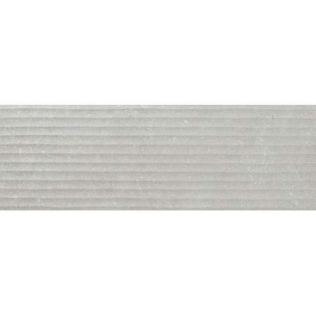 Carrelage décor en relief gris mat, faience striée 30x90cm rectifiée ,  Porce9530 silver