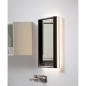 Miroir salle de bain contemporain rectangulaire vertical éclairage à led, cadre finition noir mat compx screen1.