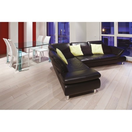 Parquet blanc brossé verni mat chêne contrecollé top 3.2mm plancher blanchi cerusé largeur 140, 170,190mm COL250B CDE