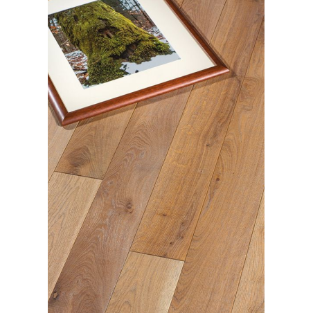 Parquet clair gris perle forte épaisseur massif en chêne français scié, plancher bois épaisseur 21mm, grande largeur 190 mm
