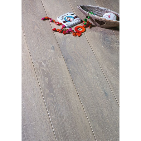 Parquet vielli chêne contrecollé gris de brume huilé plancher ancien top 3.2mm largeur 140, 170,190mm PA68 CDE