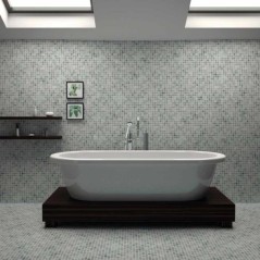 Emaux de verre piscine salle de bain antidérapant pour le sol de la douche mosbr-4001 2.5x2.5x0.4cm sur trame.