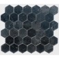 Mosaique salle de bain Dif hexagone de marbre noir 4.8cm sur plaque 30.5x30.5x1cm