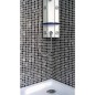 Emaux de verre piscine noir nuancé  mosaique salle de bain moxbr-9001 2.5x2.5x0.4cm sur trame.