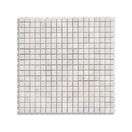 Mosaique salle de bain Dif marbre blanc brillant 1.5x1.5cm sur trame 30.5x30.5x1cm