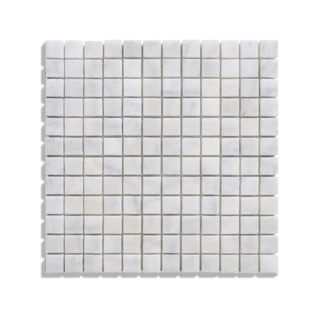 mosaique salle de bain D marbre blanc 2.3x2.3cm sur trame 30.5x30.5x1cm