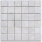 Mosaique salle de bain Dif marbre blanc brillant 4.8x4.8cm sur trame 30.5x30.5x1cm