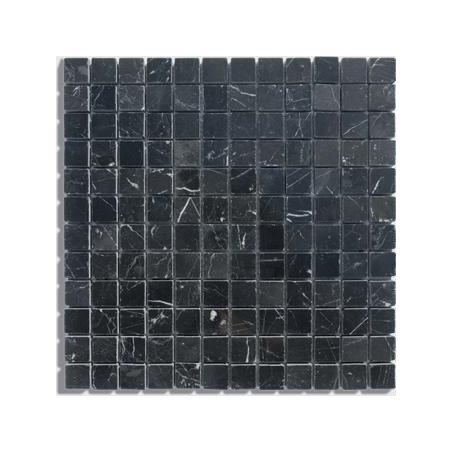 mosaique salle de bain D marbre noir 2.3x2.3x1cm sur trame 30.5x30.5x1cm