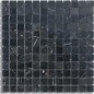 Mosaique salle de bain  Dif marbre noir brillant 2.3x2.3x1cm sur trame 30.5x30.5x1cm