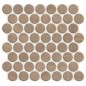 Carrelage rond imitation bois foncé mat noyer sur plaque 30.9x30.9cm, épaisseur 9mm, realcircle wallnut