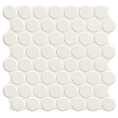 Carrelage rond blanc mat sur plaque 30.9x30.9cm, épaisseur 9mm, realcircle white