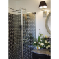 Mosaique salle de bain Dif octogone marbre noir avec cabochon blanc brillant sur trame 30.5x30.5x1cm