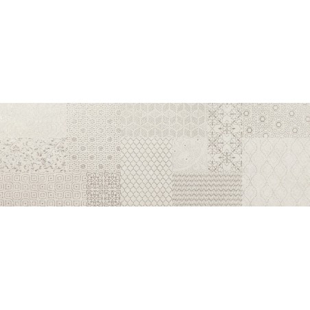 Carrelage décor argent brillant fond blanc 30x90cm rectifiée Porce9530 omnia white